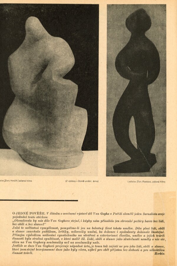 Z časopisu: Blok, časopis pro umění, ročník II, č. 1, Brno 1947, Blok Informace o kulturní práci, s. 18